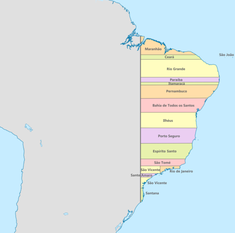 Crown divides Brazil inot 13 territories