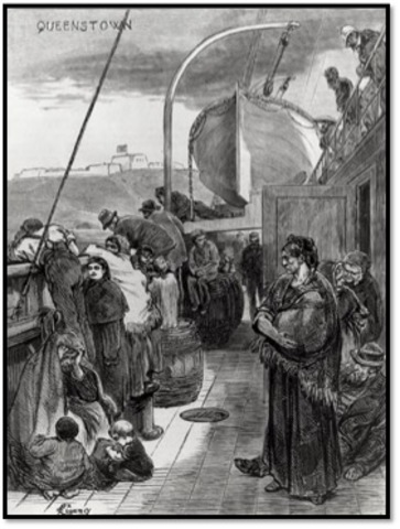 First large wave of immigrants arrive