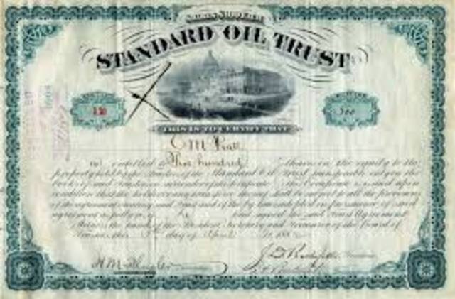John D Rockefeller creates Standard Oil in Ohio