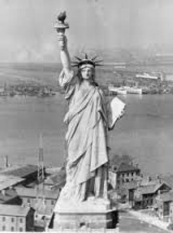 The Statue of Liberty is unveiled