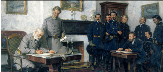 Robert E Lee  surrenderd  to Ulysses S Grant