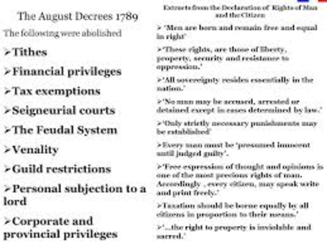 August Decrees (End Special Privilages)