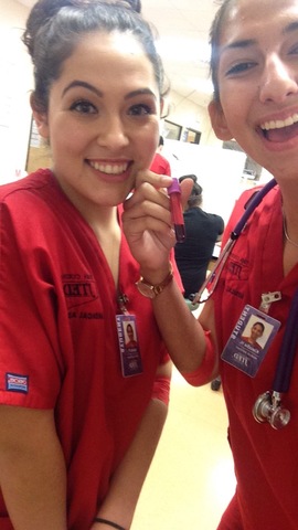 My first blood draw on a friend.