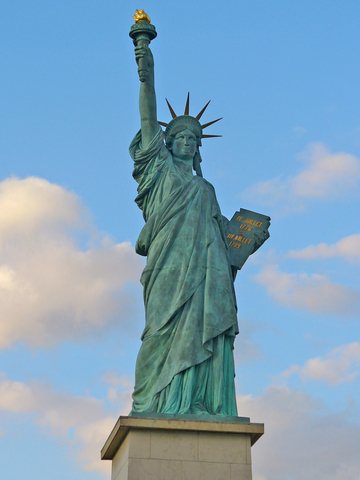 The Statue of Liberty is unveiled