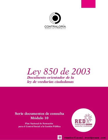 Ley 850 de veedurias