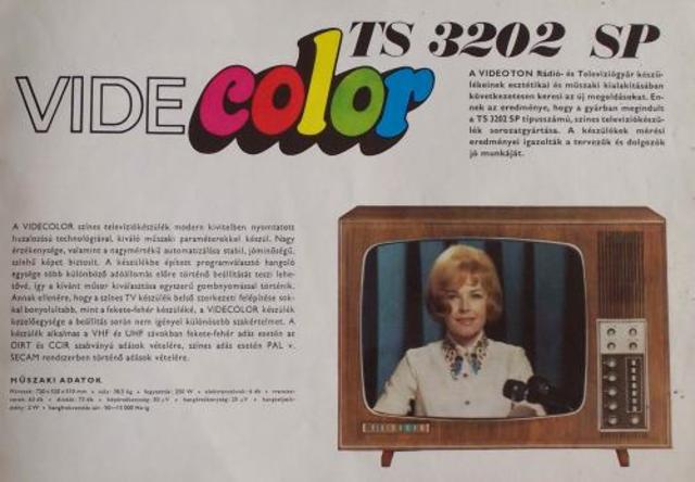 Első színes jelátvitel-->televízió