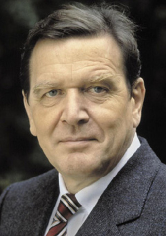 General election victory for SPD leader Gerhard Schroeder