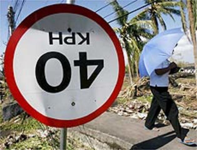 Houve um tufão nas Filipinas