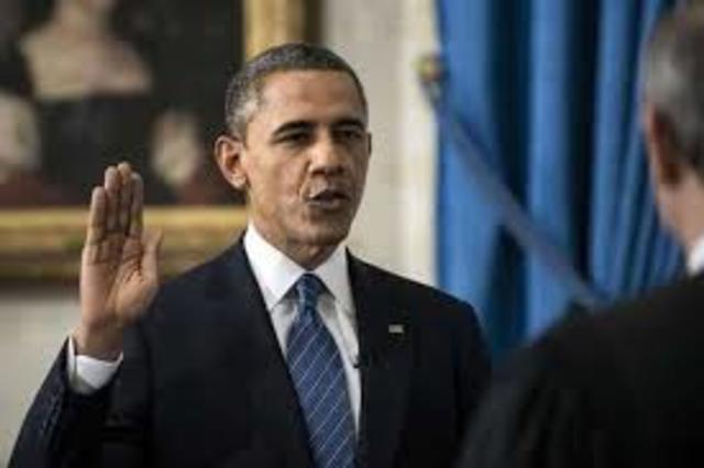 Barack Obama is sworn in as 44th president of the USA