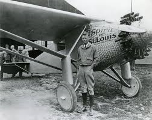charles lindbergh makes the first nonstop transatlantic flight