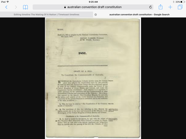 The 1st National Australasion convention drafts constatution