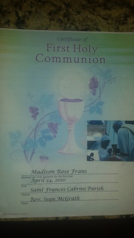 when i got my first communion