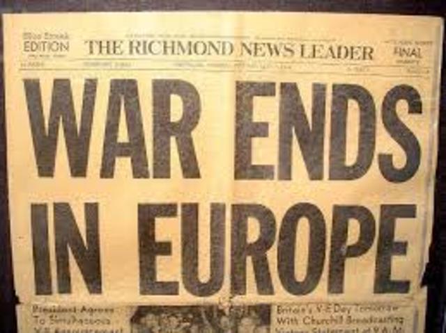 War ends in Europe