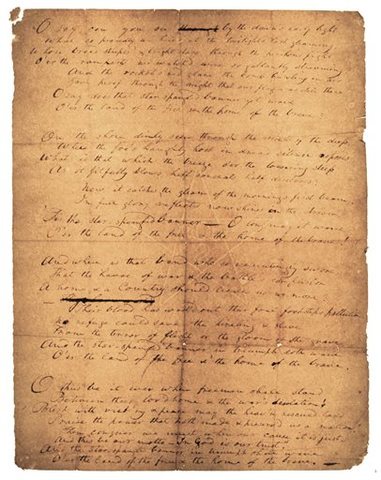 writeing of the star spangled banner