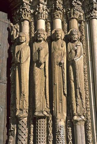 Jamb Statues, West Portal, Chartes Cathedral, France. "Westernart". (1145).