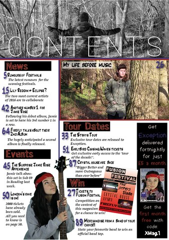 Contents Page completed