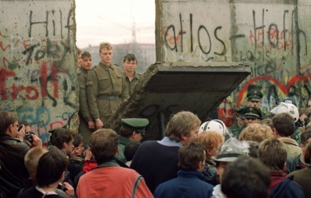 Berlin wall destroyed. Germany is now one.