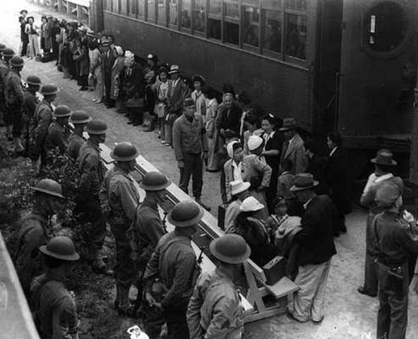 japanese americans are sent to relocation centers