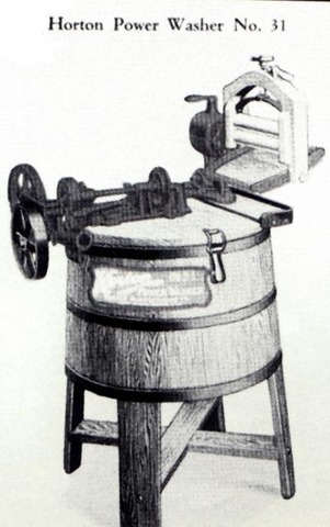 The early washing machine is photographed