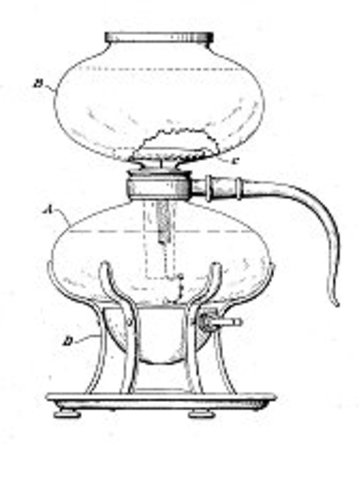 The electric coffee pot is photographed