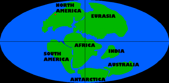 Pangaea beings to breaakup