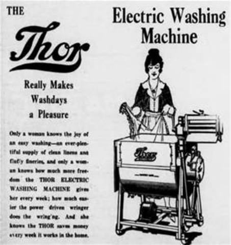 First electric home washing machine
