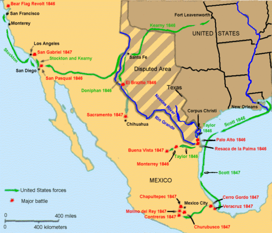 Zachary Taylor secures Texas border and northern Mexico