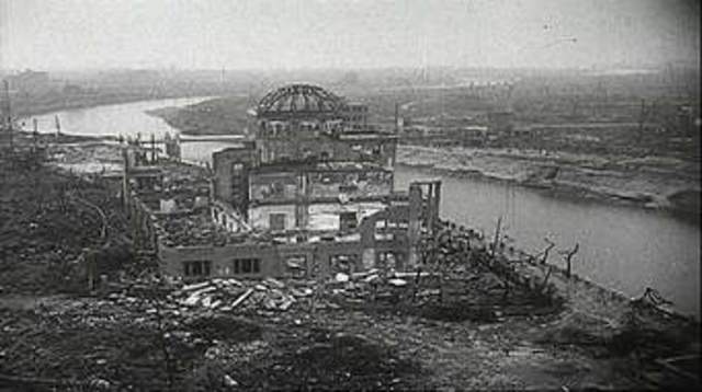 The atomic bomb is dropped on Hiroshima