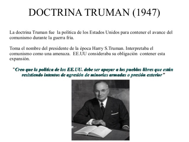 Truman advierte combatir el comunismo en 1947