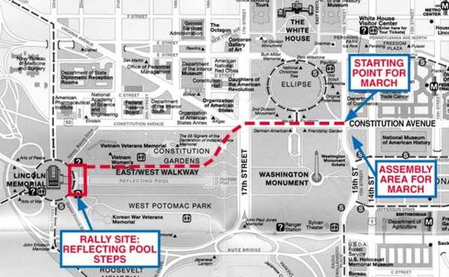 map of the march on washington