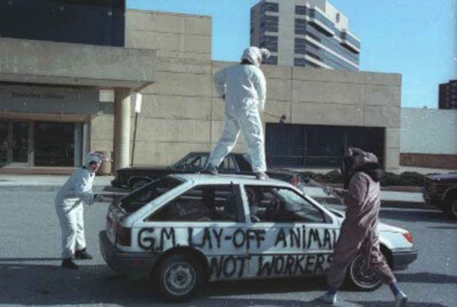 General Motors stops using live animals in crash tests.