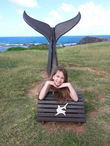 estava deitada em uma calda de sereia em Fernando de Noronha