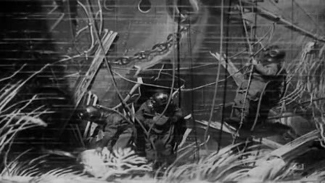 Divers at Work on the Wreck of the Maine