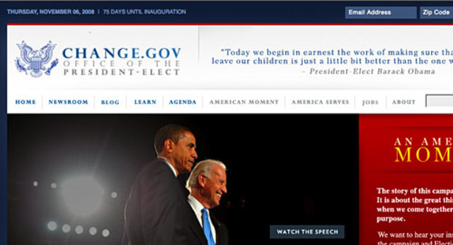 Obama transition team creates Change.gov transitional website