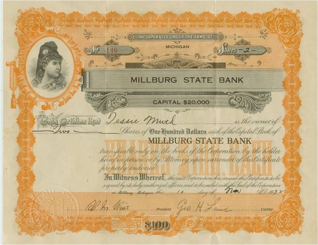 Millburg State Bank share note