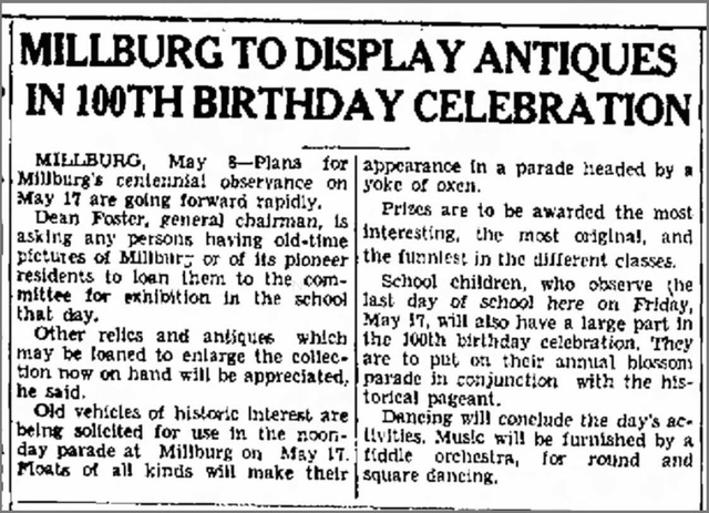 Cenntenial of Millburg