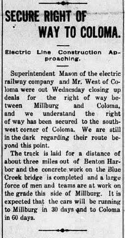 Securing of land for Interurban