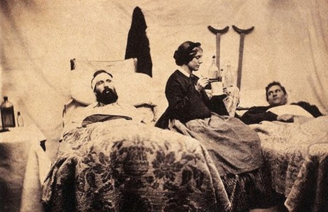 Clara nurses wounded soldiers at the Second Bull Run, Fredericksburg, and Antietam