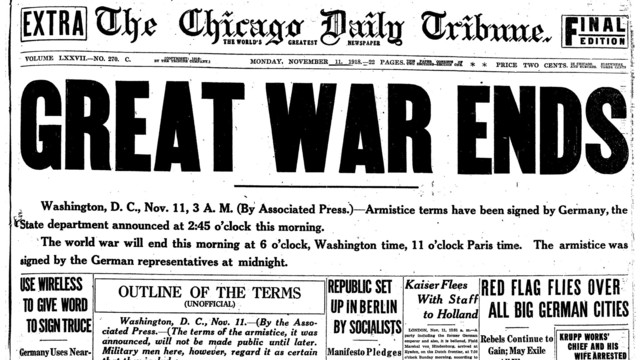 War ends on the Western front