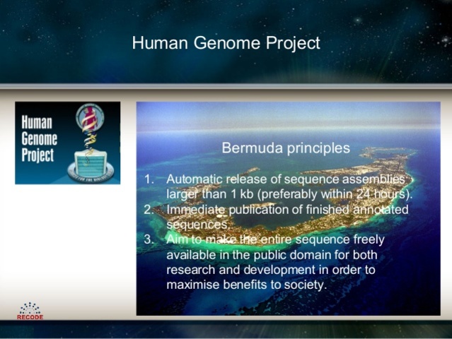 “Bermuda Principles” drafted for Human Genome Project free data access