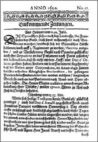 First daily newspaper - Leipzig.