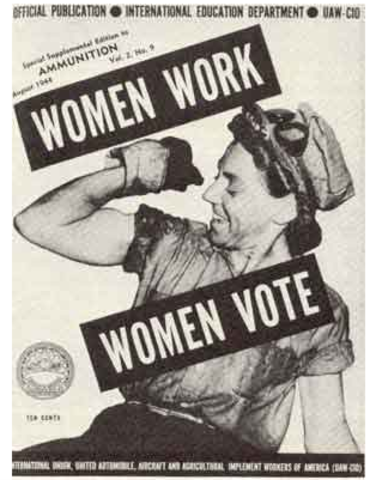 The 19th Amendment gives women in the U.S. the right to vote.