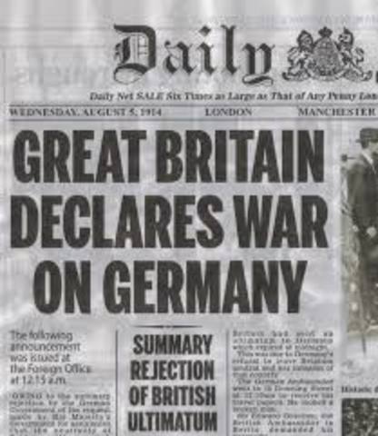 Britain declares war on Germany