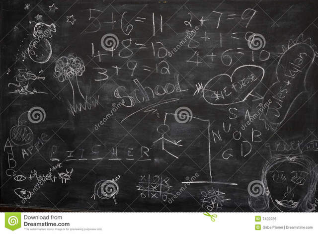 Primer encuentro con el pizarrón escolar y el aula