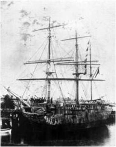 British ships called the "First Fleet" left England with convicts to establish a prison colony.