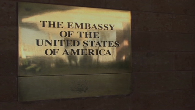 Can't take violence; Michele runs to Embassy for help