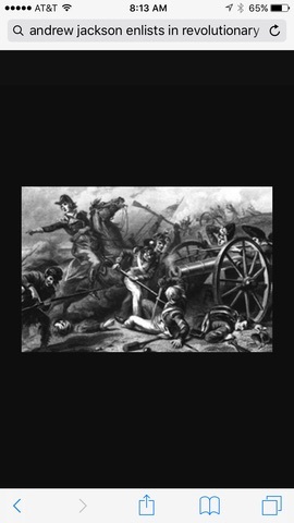 Andrew Jackson Enlists in Revolutionary Army