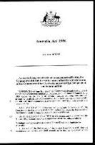 Australia Act is adopted.