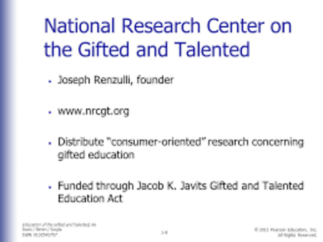 National Research Center of the Gifted and Talented was established.