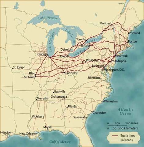 First Railroad appears in the U.S.